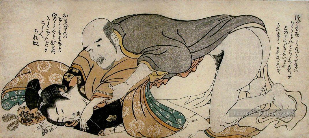 mâle couple 1802 Kitagawa Utamaro sexuel Peintures à l'huile